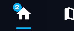 Close-up of the Home button with a '2' badge flashed after toggling to Home 2