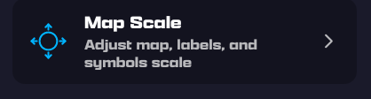 The Map Scale row in Map Settings