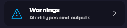 The Warnings row in Map Settings